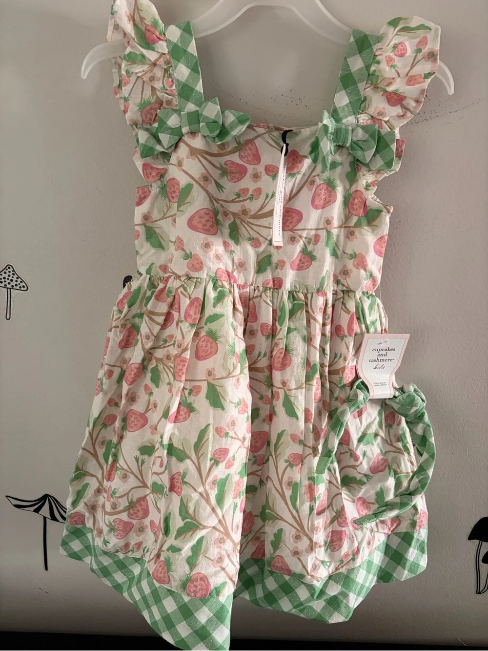 Cupcakes & Cashmere Pink Strawberry Print Dress with Matching Headband